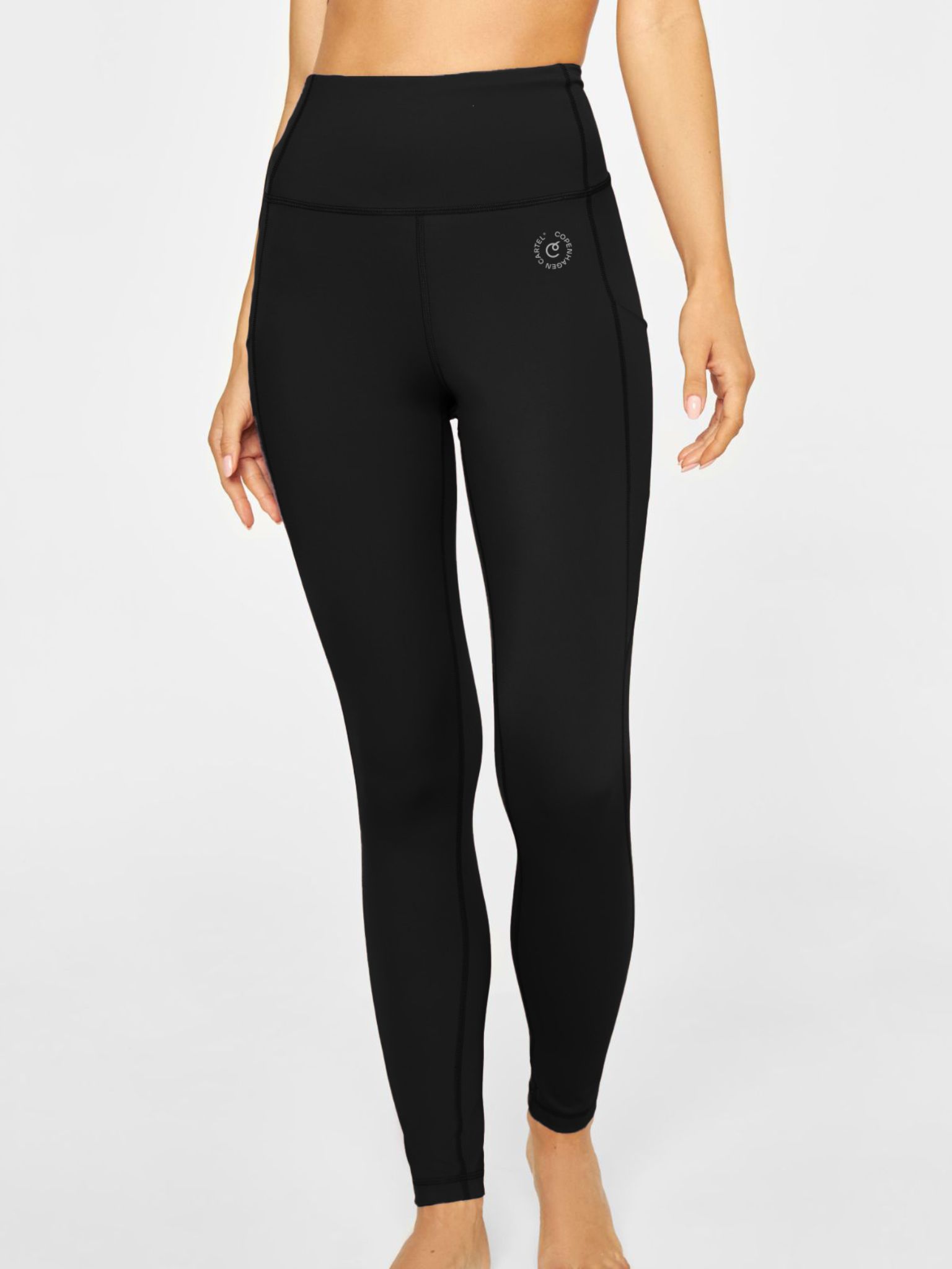 Power højtaljet logo leggings - Nero