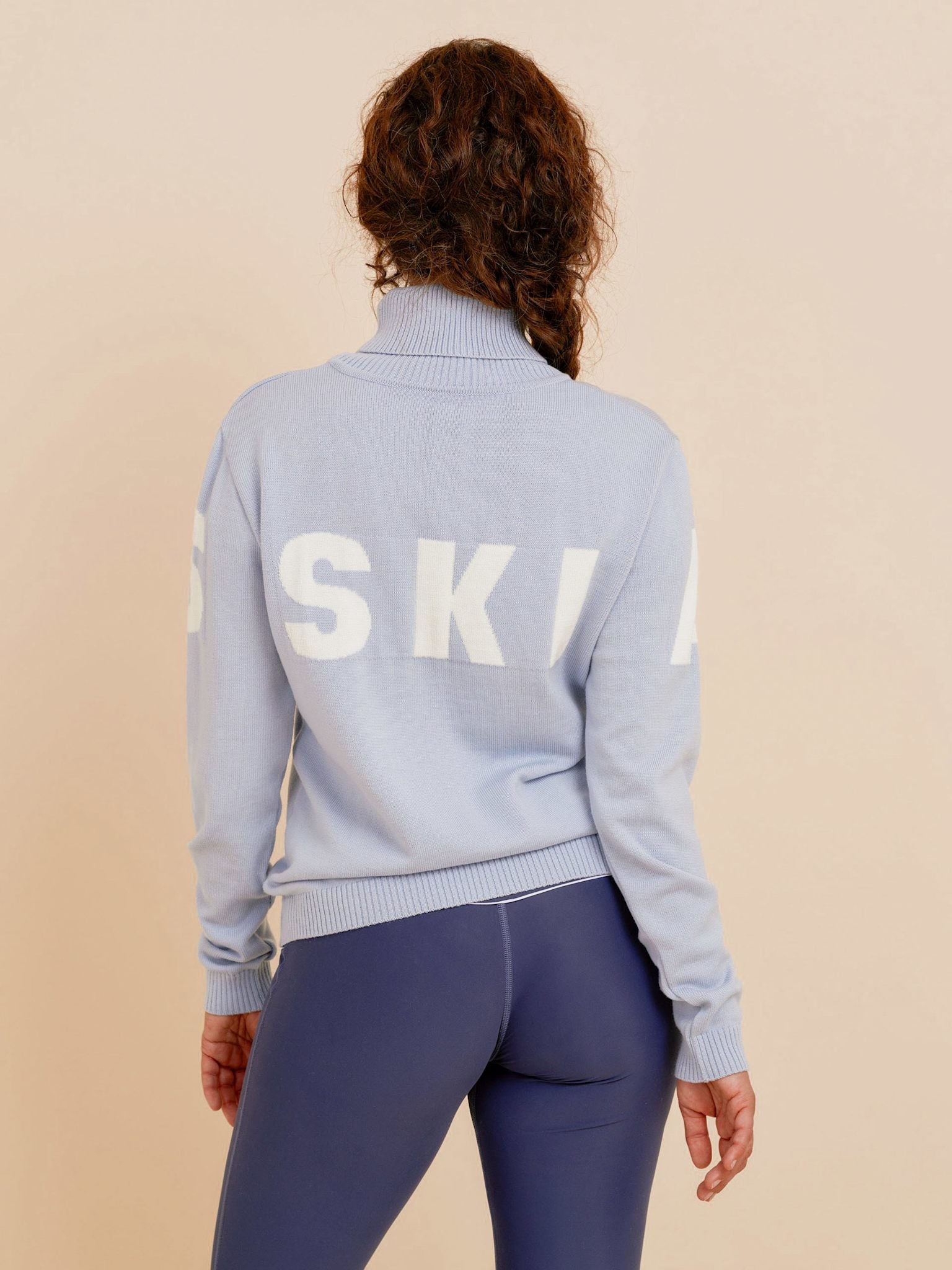 Alpine Turtleneck Knit Sweater - Sky