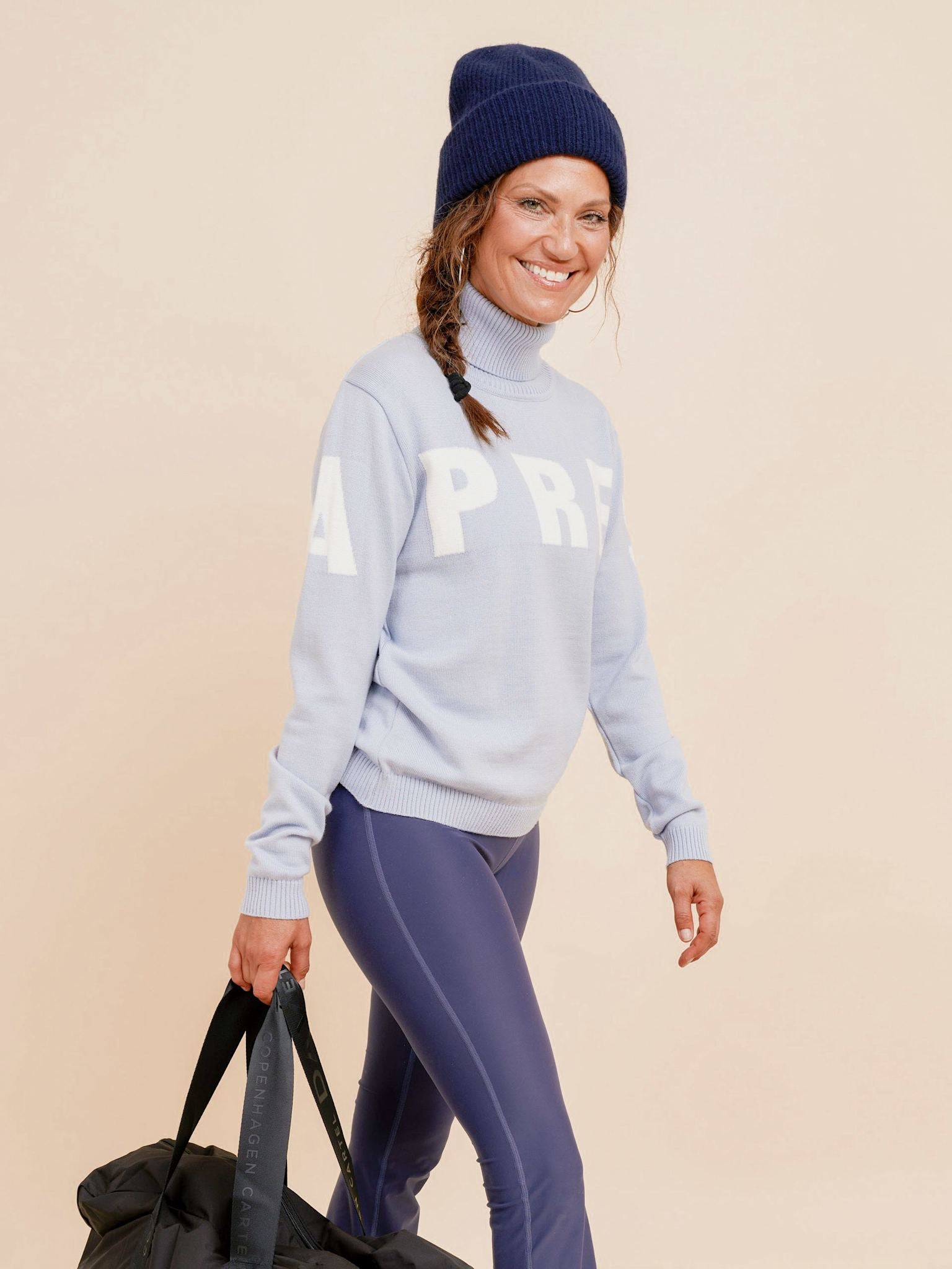 Alpine Turtleneck Knit Sweater - Sky