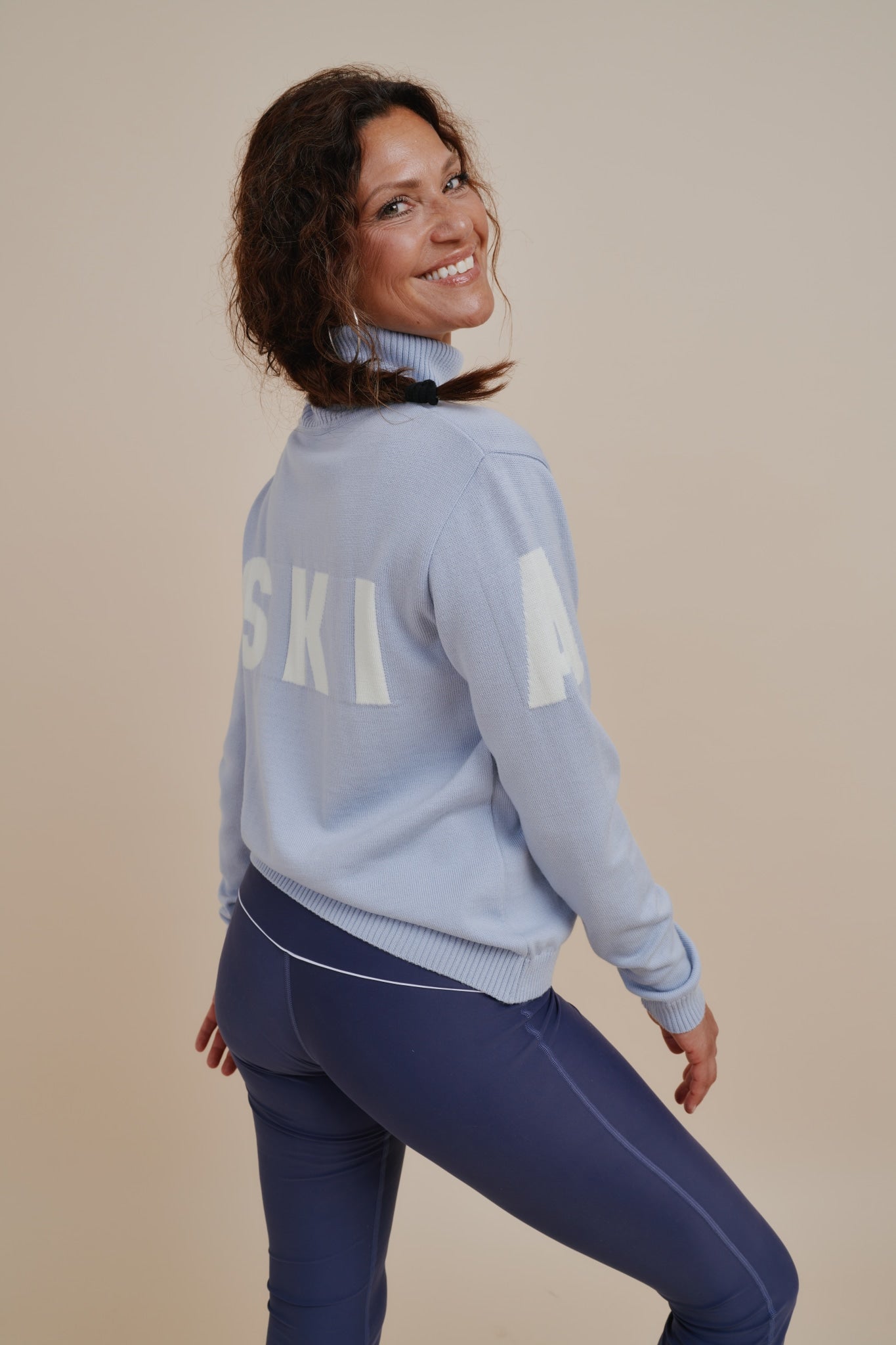 Alpine Turtleneck Knit Sweater - Sky