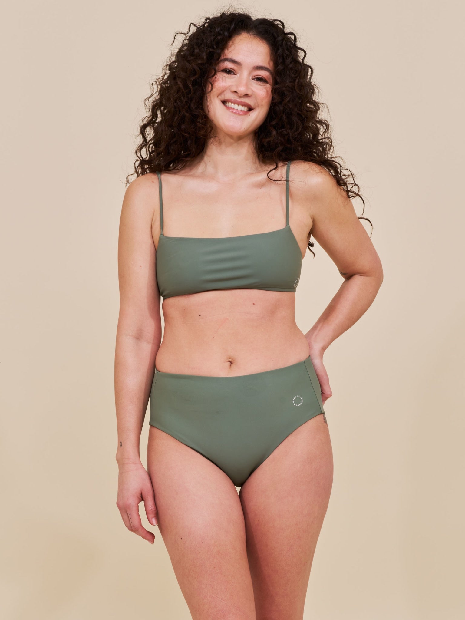 Sanur bandeau adjustable bikini top - Army